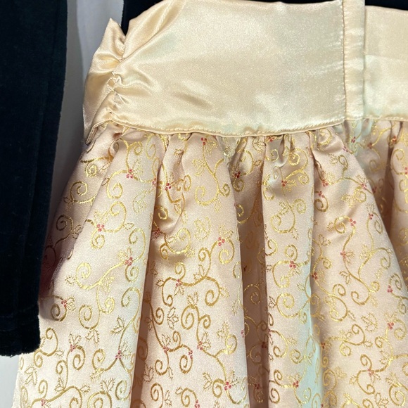 AMERICAN GIRL Midnight Holly Holiday Dress Black Velvet & Metallic Gold - Size 8 - Picture 4 of 8